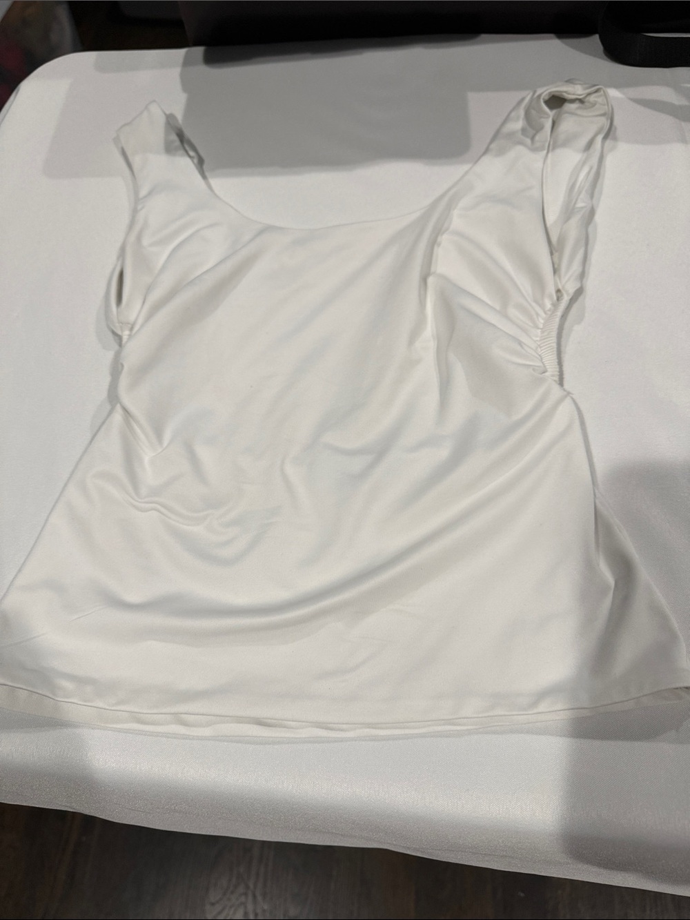 Cotton Candy White Scoop Neck Tank with Wide Straps